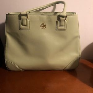 Tory Burch Robinson Mint Julep Large Leather Tote